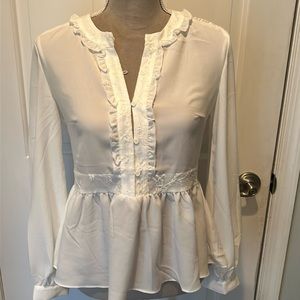 NWT French connection blouse with lace detail